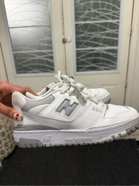 New Balance and 550 White and Light Gray Sneakers